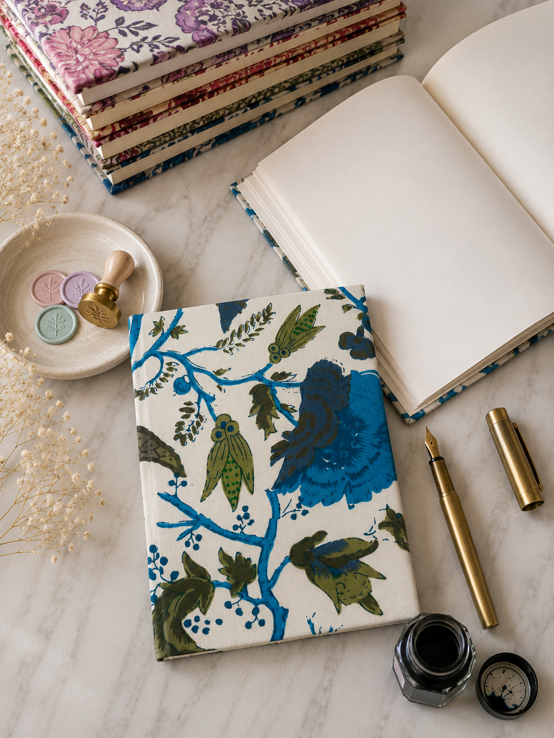 Hand Block Printed Diary – Neel Van Gul | Gulpankh Canada
