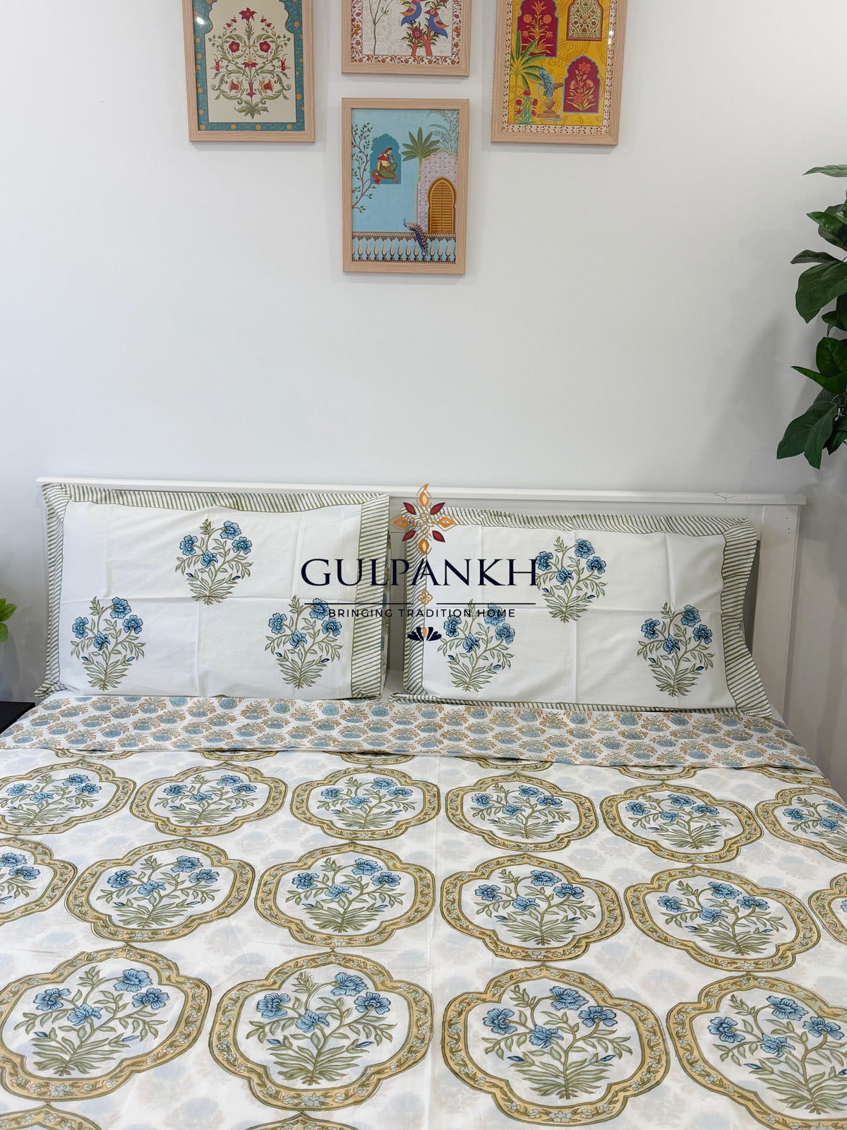 Hand Block Printed Duvet Cover Set – Neel Gul Meher | Gulpankh Canada