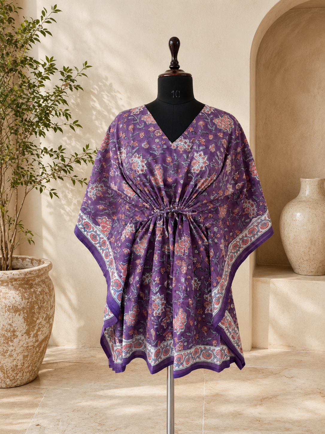 Hand Block Printed Cotton Short Kaftan – Jamuni Gulzar | Gulpankh Canada