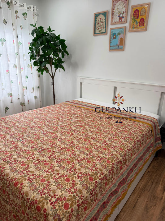 Hand Block Printed Mulmul Cotton Dohar - Gulnaar Heritage | Gulpankh Canada