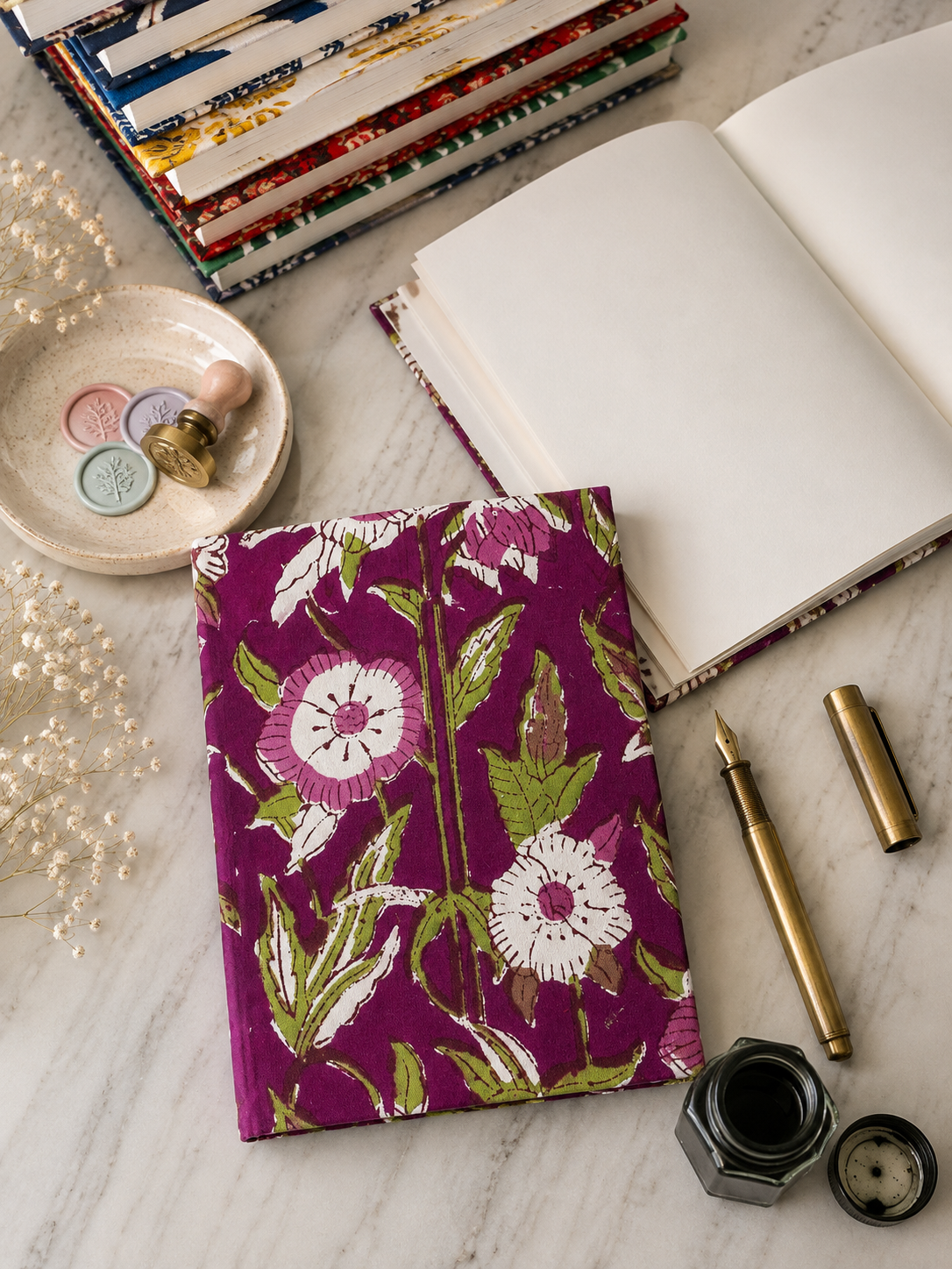 Hand Block Printed Diary – Jamuni Gulzar  | Gulpankh Canada