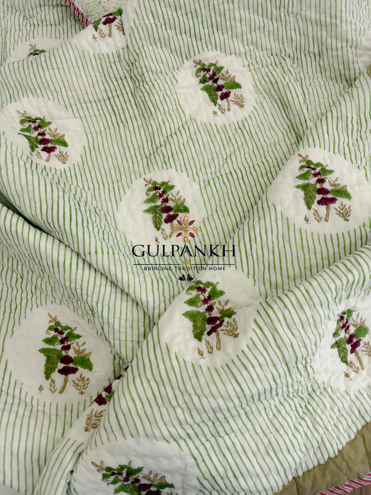 Hand Block Printed Cotton Quilt - Gulbahar | Gulpankh Canada