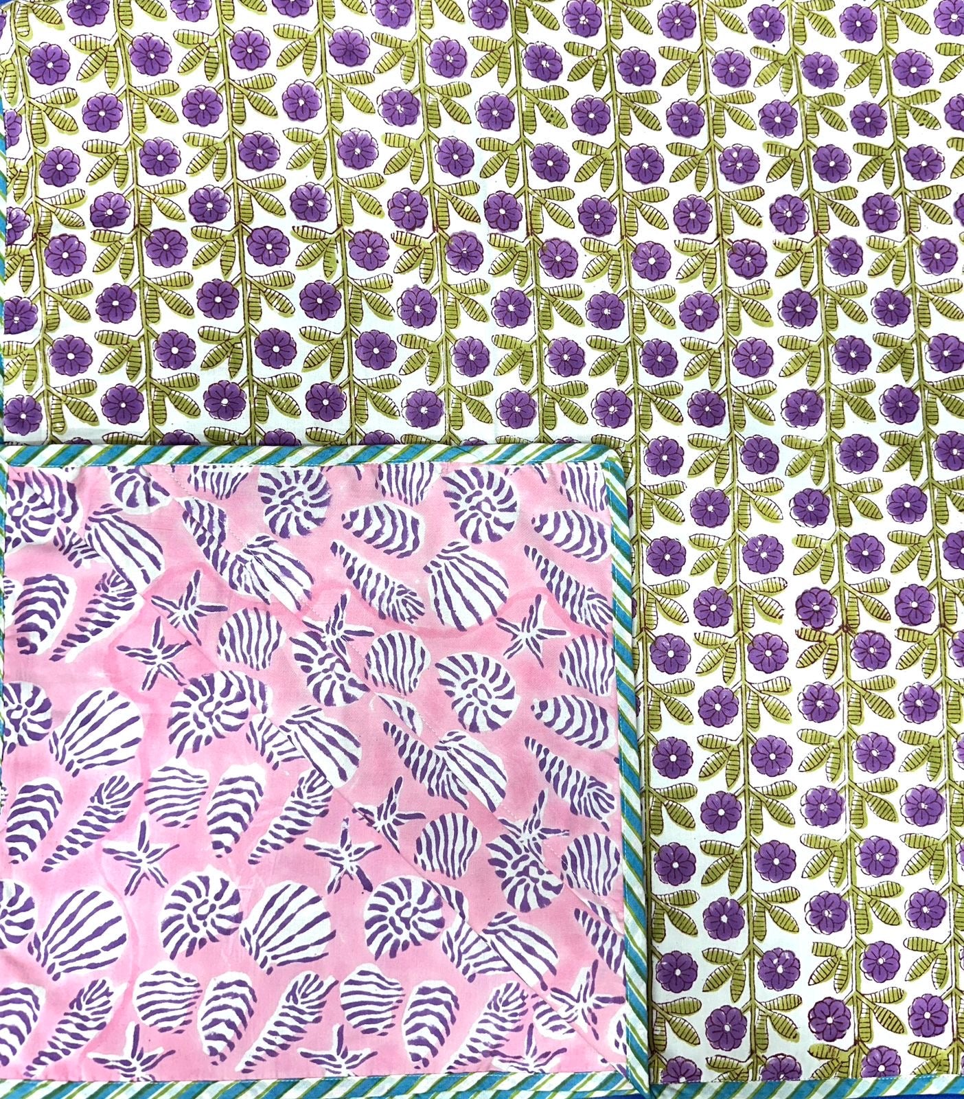 Hand Block Printed Hooded Baby Swaddle Blanket – Lavender Blossom | Gulpankh Canada