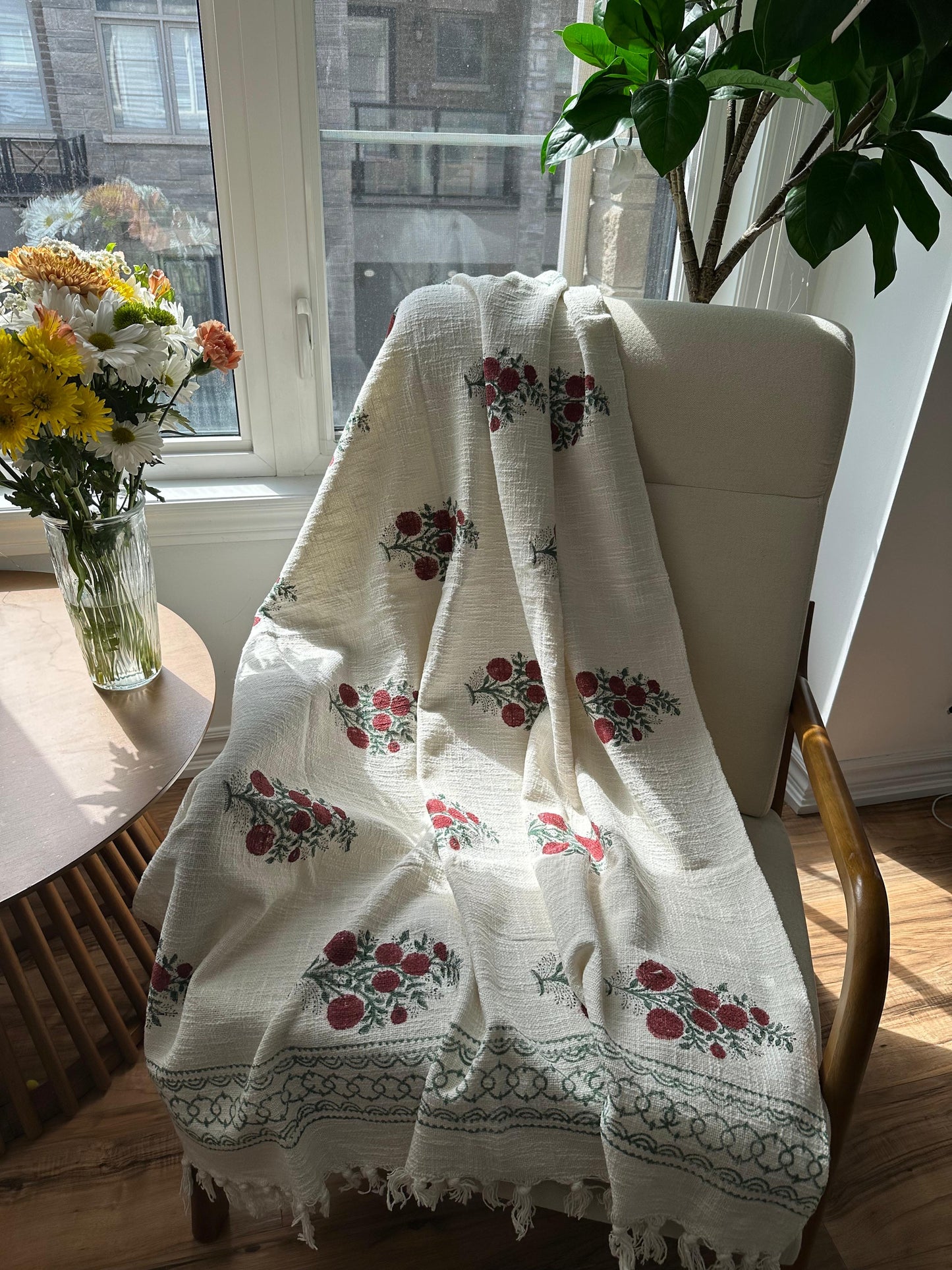 Hand Block Printed TNT Sofa Throw – Gul Rangini Buta | Gulpankh Canada