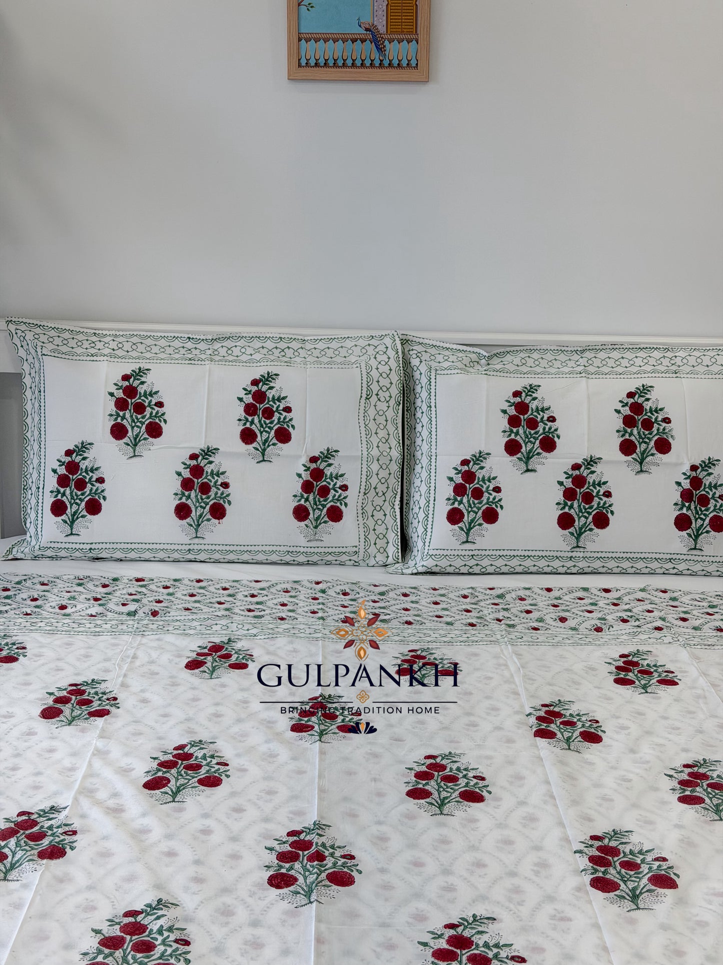 Hand Block Printed King Duvet Cover Set –  Gulnaar Blossom | Gulpankh Canada