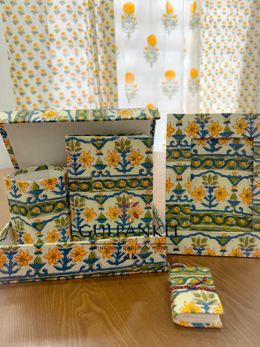 Hand Block Printed Gift Hamper - Basant Gul | Gulpankh Canada