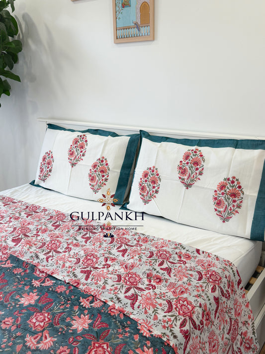 Hand Block Printed King Duvet Cover Set –  Noor-e-Gul | Gulpankh Canada