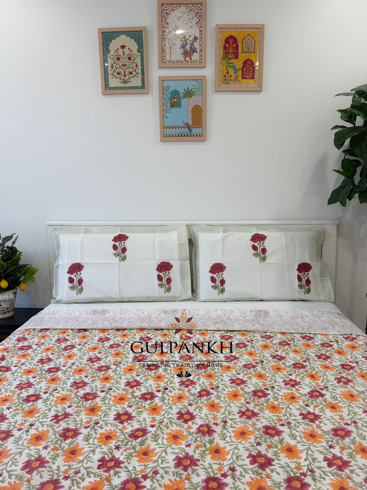 Hand Block Printed King Duvet Cover Set –  Gulnaar Bahaar | Gulpankh Canada