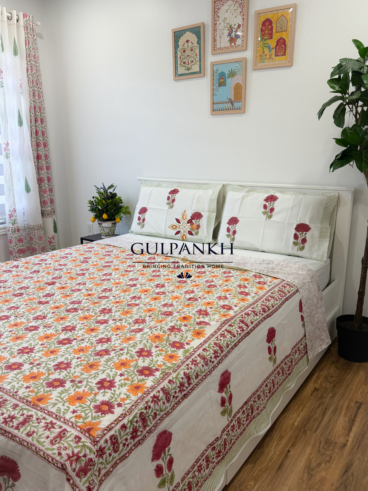 Hand Block Printed King Duvet Cover Set –  Gulnaar Bahaar | Gulpankh Canada