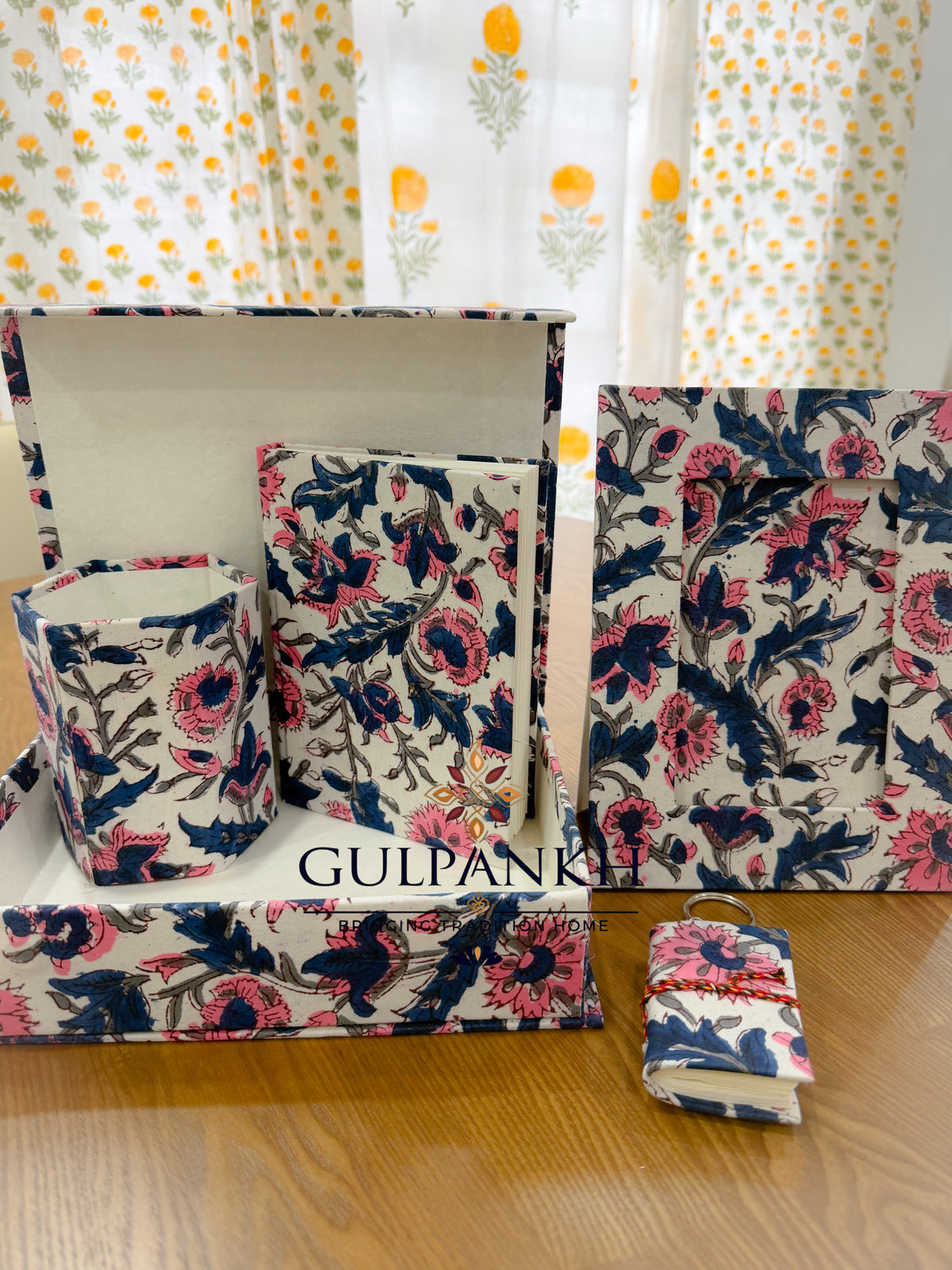 Hand Block Printed Gift Hamper - Neel Gul| Gulpankh Canada