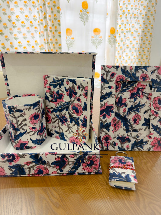 Hand Block Printed Gift Hamper - Neel Gul| Gulpankh Canada